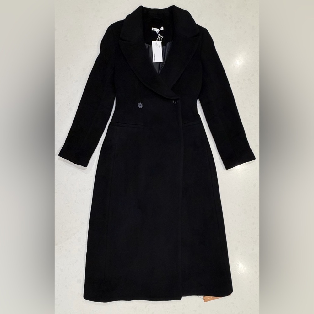 Reformation Oscar Nipped Waist Coat Black - Size S